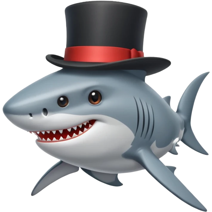 Shark with a top hat emoji