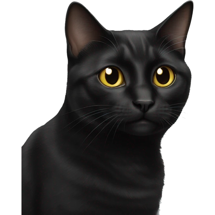 Cross eyed black cat emoji