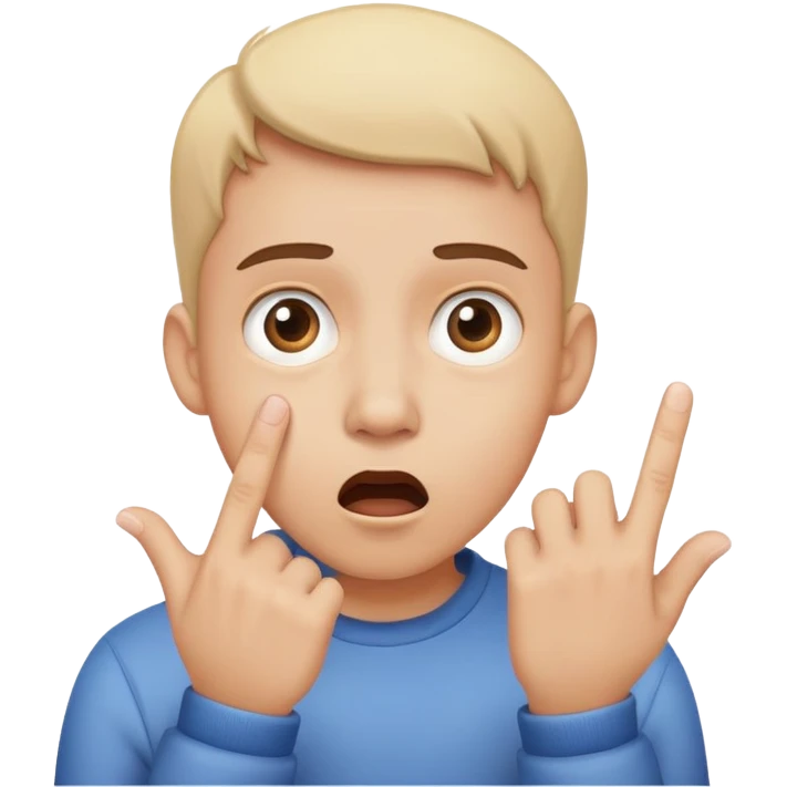 surprised face with pinching fingers emoji