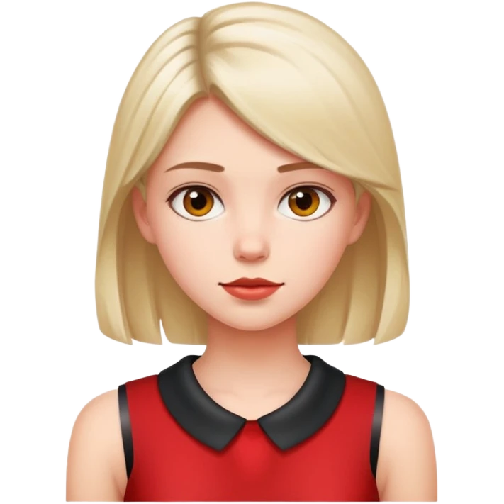 red sleeveless top with a darker collar on a girl emoji