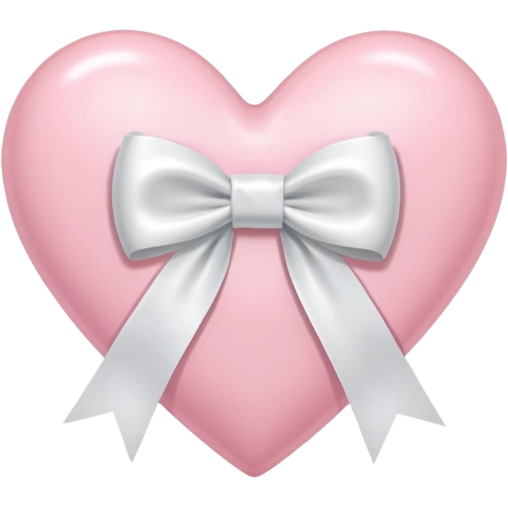 Light pink heart with white ribbon bow emoji