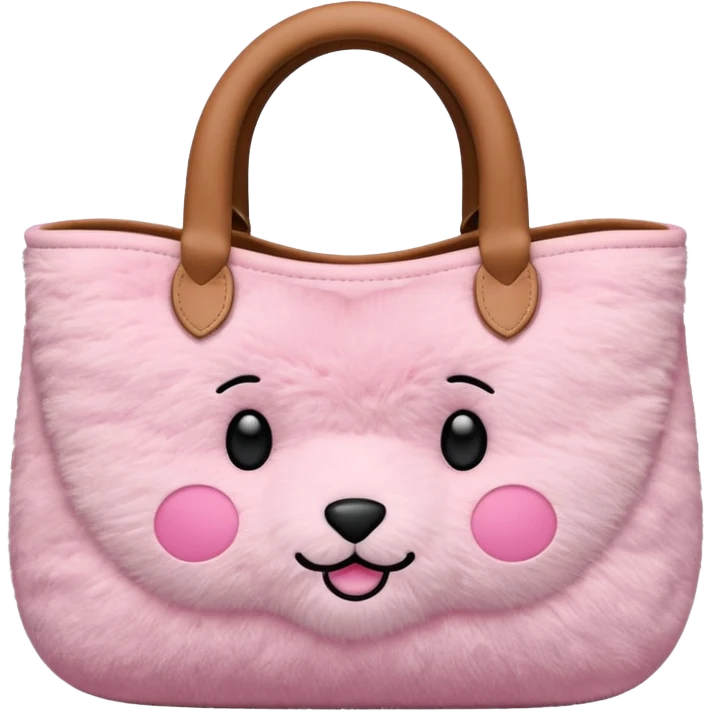 pink plush tote bag  emoji