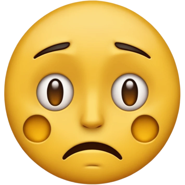 darkened yellow emoji face showing despair, iOS emoji style emoji