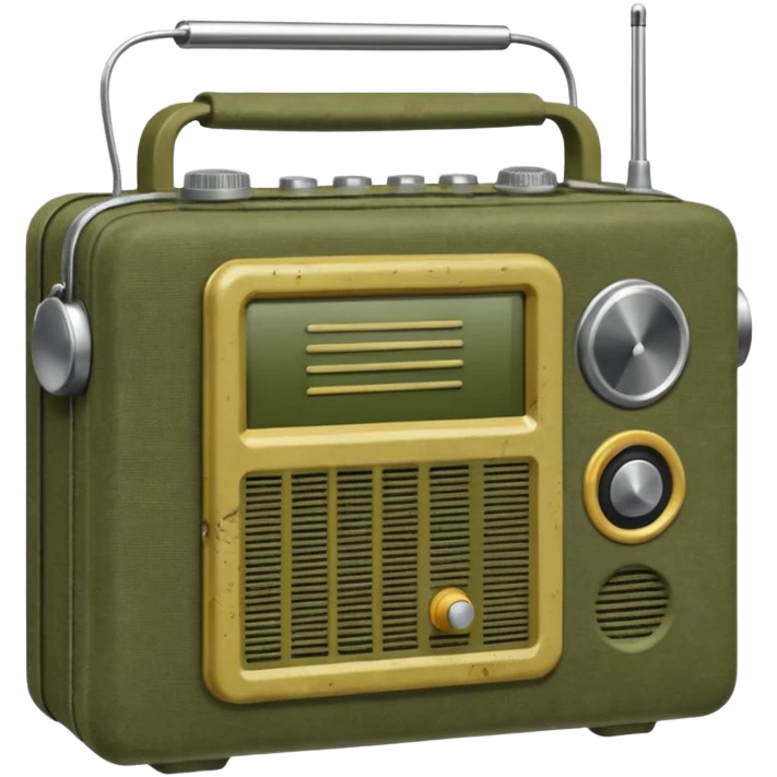 Military portable radio in cover emoji