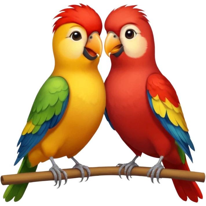 A beautiful love birds singing emoji