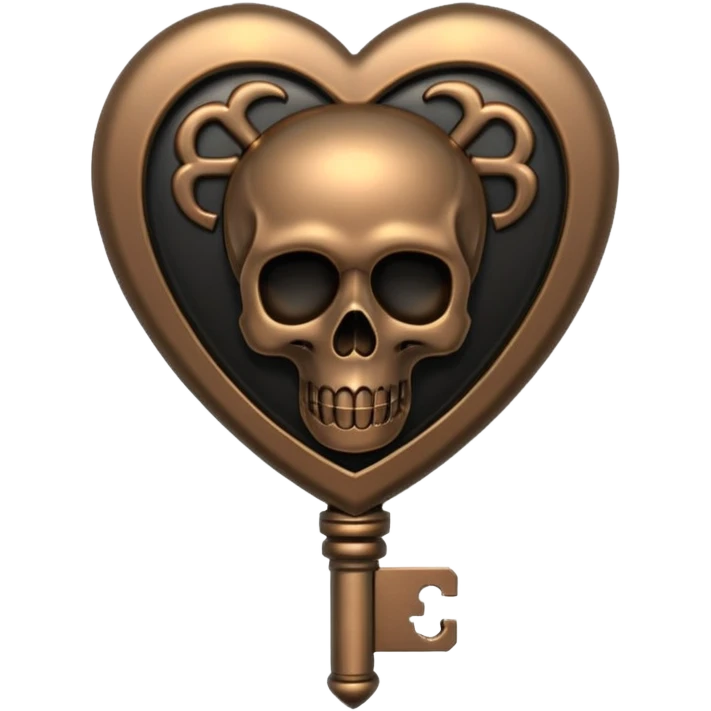 heart with a dark skull key emoji