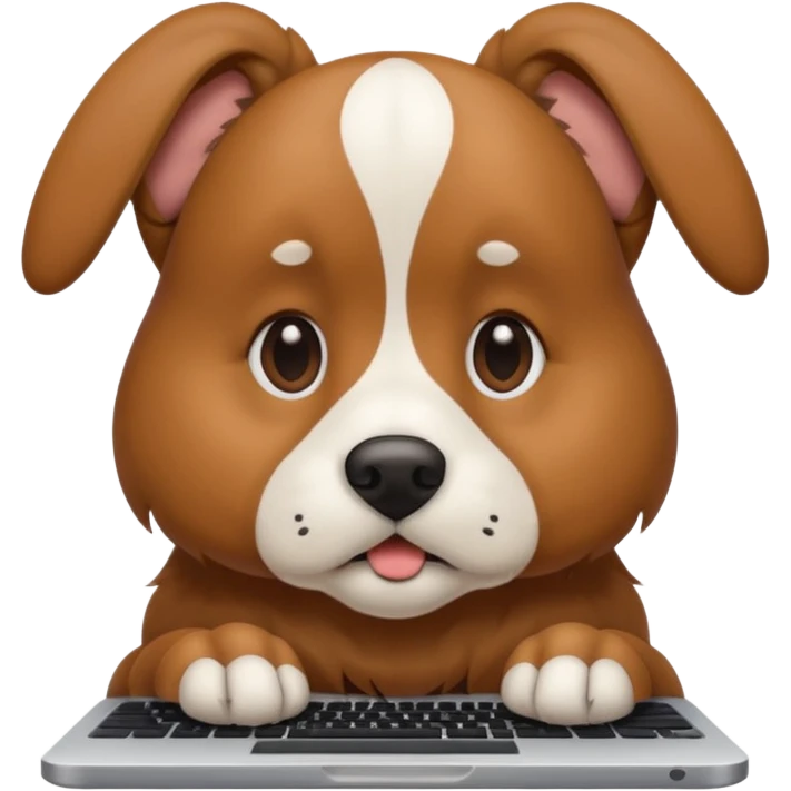 A dog on a computer emoji