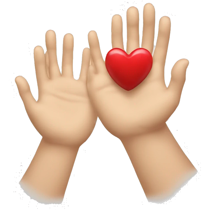 Mano con corazon emoji