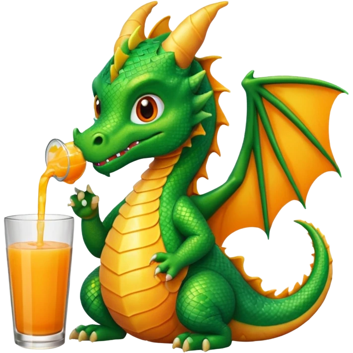 Dragon sipping a juice drink emoji