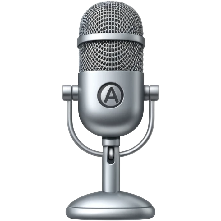 microphone with AI letters emoji
