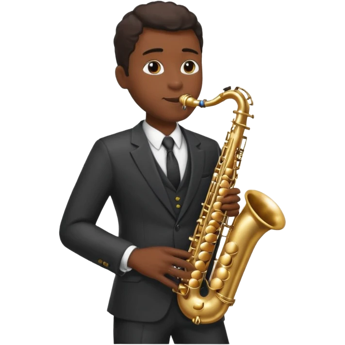 black man playing saxophone emoji