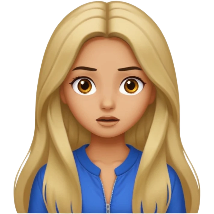 pretty long hair girl middle parted, amazed, good clothes, tanned, baddie, RELLY PREETY emoji