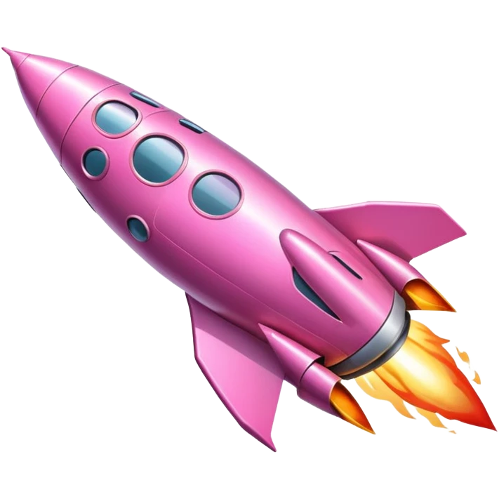 Pink Space rocket emoji
