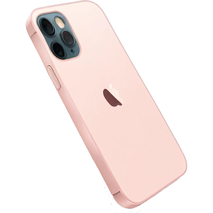 Light pink iPhone 12 with a light pink case emoji