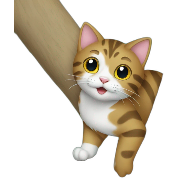 Cat climbing up tree emoji