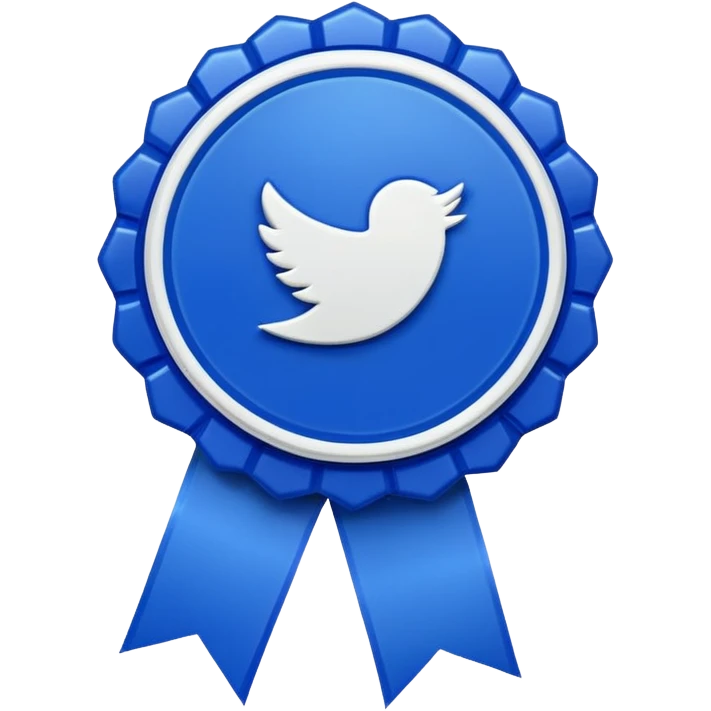 A high-resolution 3D emoji of a social media verification badge. A ...