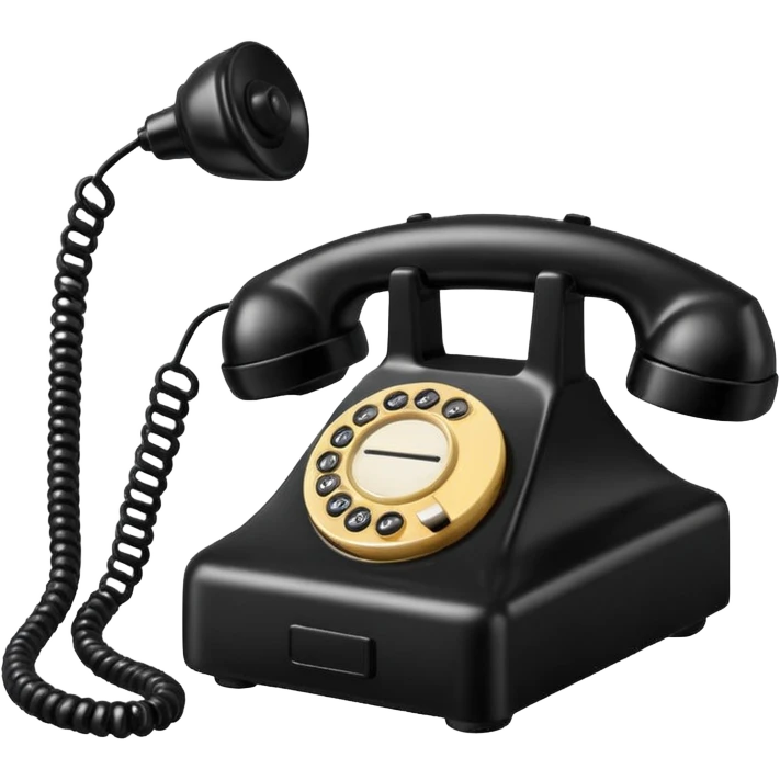 black telephone receiver emoji