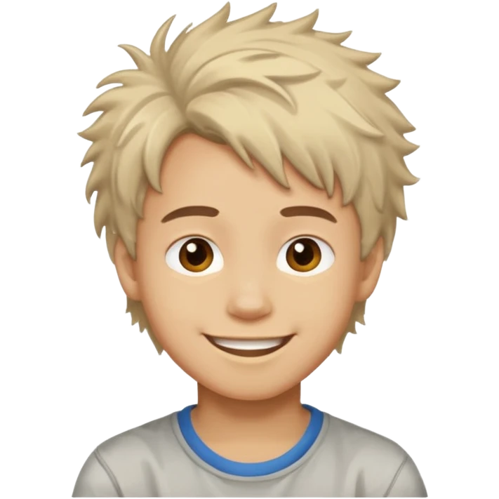 A boy sketch smiling emoji