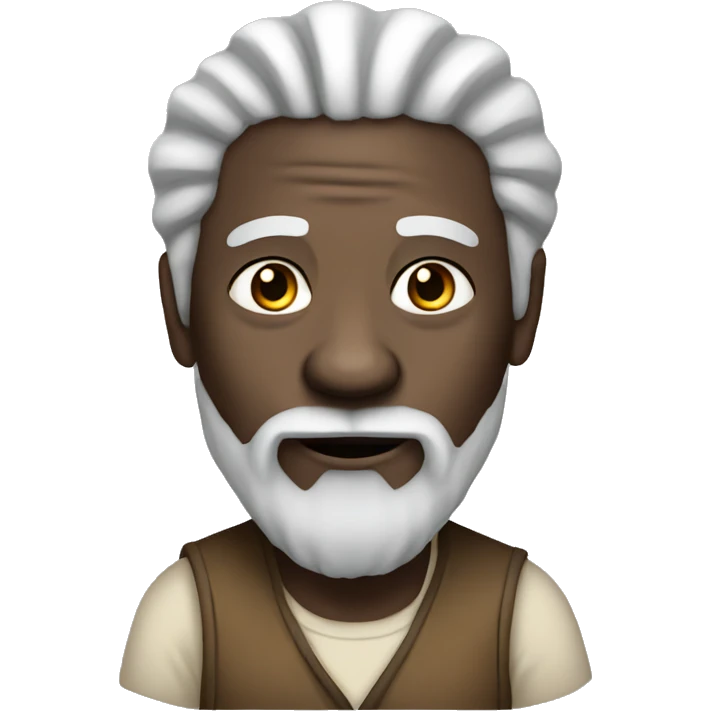 an African old man with white beard and black dreadlocks emoji