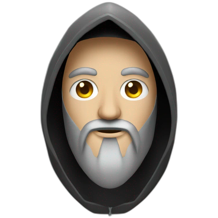 Hacker with computer hood and beard emoji