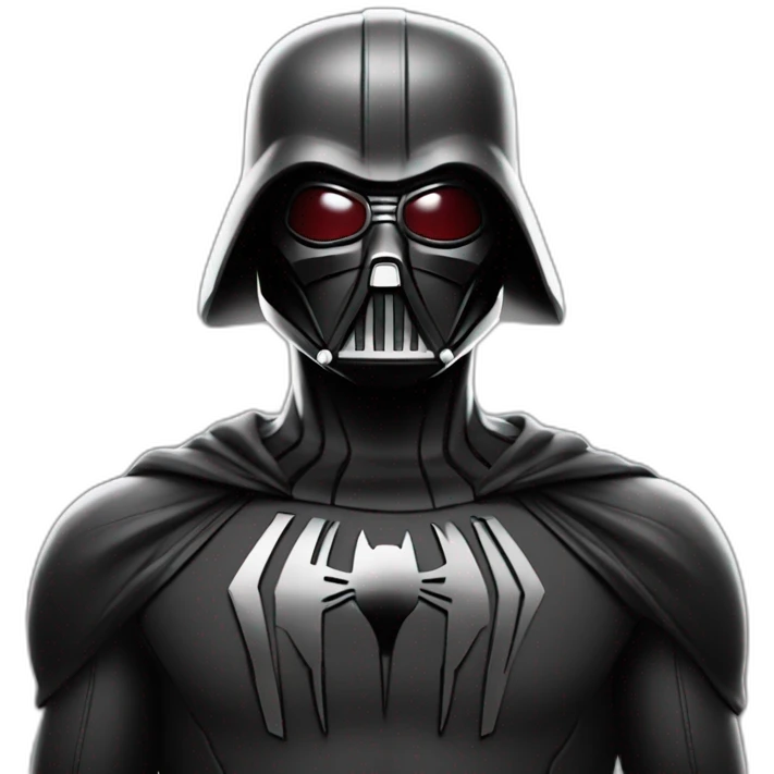 Dark vador sur spider man blanc emoji