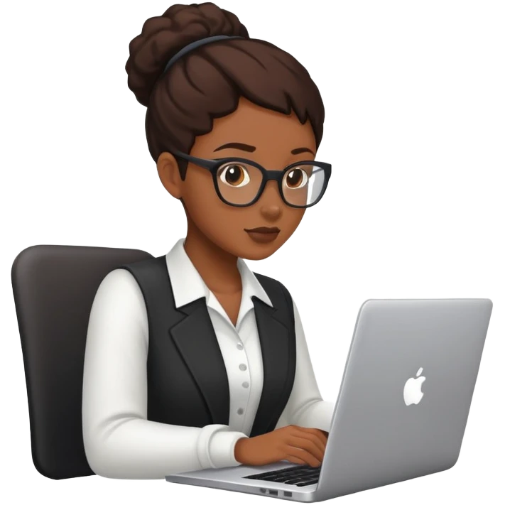 A black female coder using a laptop emoji