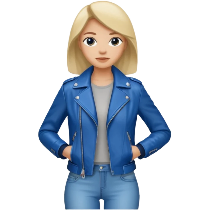Women in leather jocket, full body, different color leather jocket, close up emoji