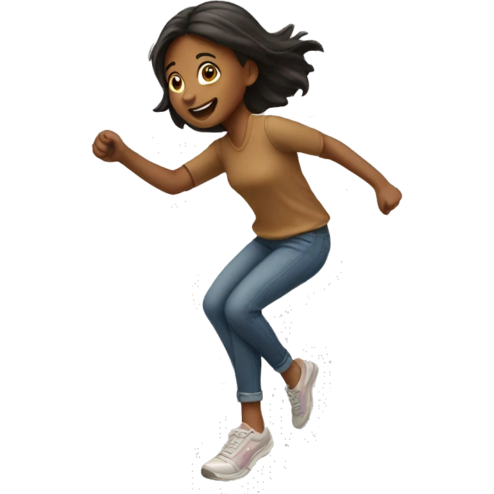 a girl hopping emoji