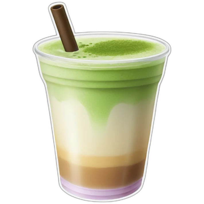 Matcha latte bubble tea emoji