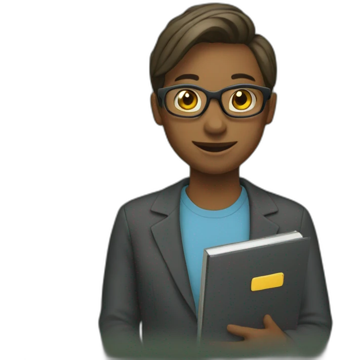 teacher with blackboard behind emoji