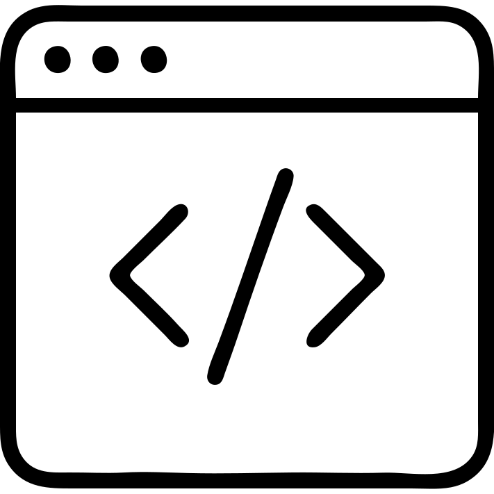 programming code icon, black color scheme emoji