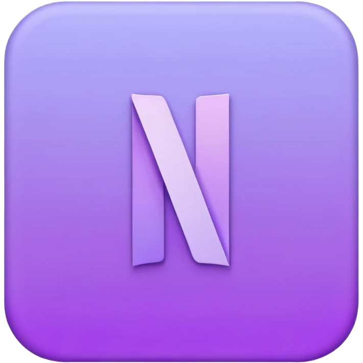Netflix aesthetic "N" logo in pastel purple emoji
