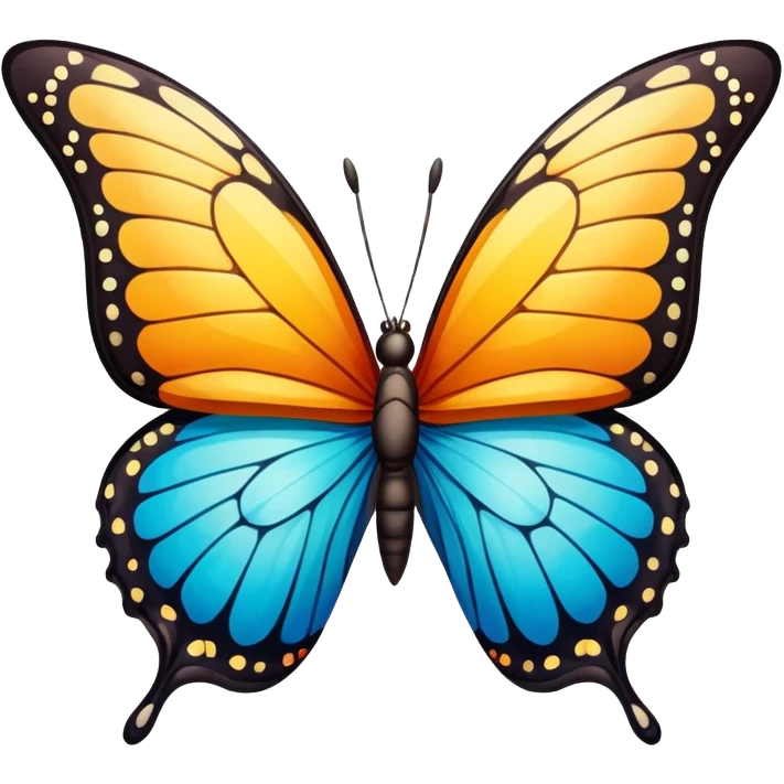 butterfly with the right wing cracked and bent emoji