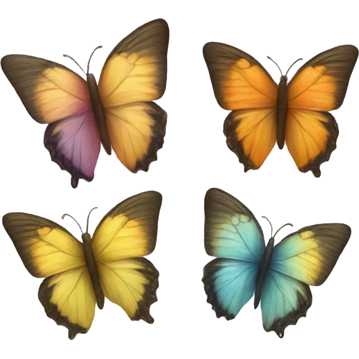 three butterflies emoji