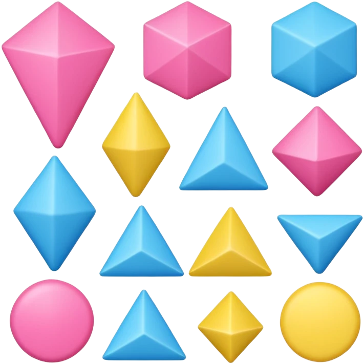 A collection of pink and blue and yellow shapes emoji