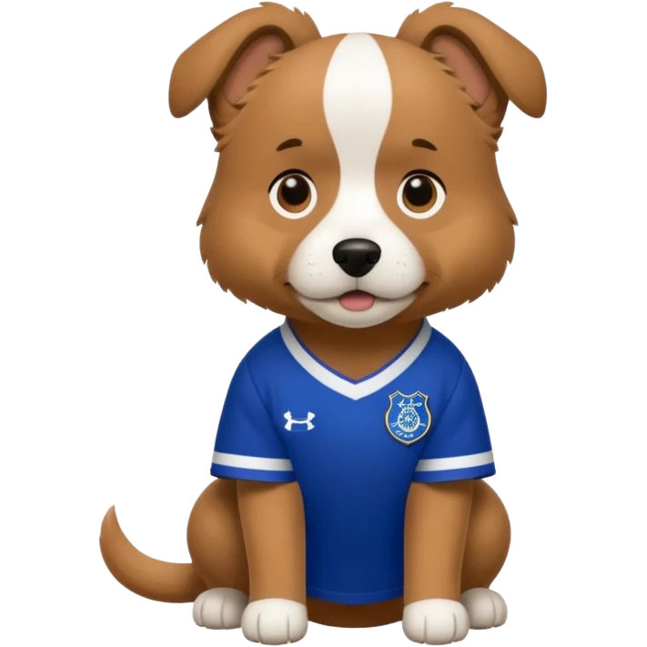 Dog wearing an Everton football kit emoji