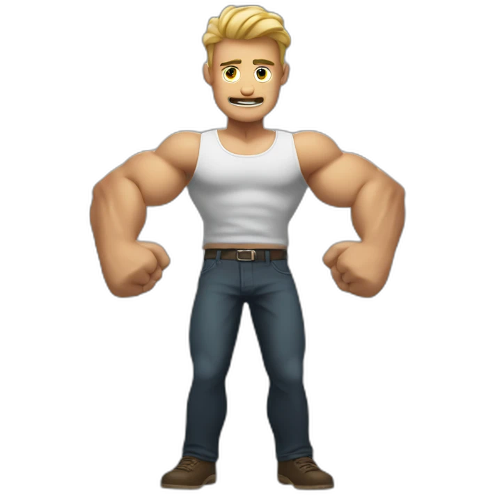 man with many extra arms flexing emoji