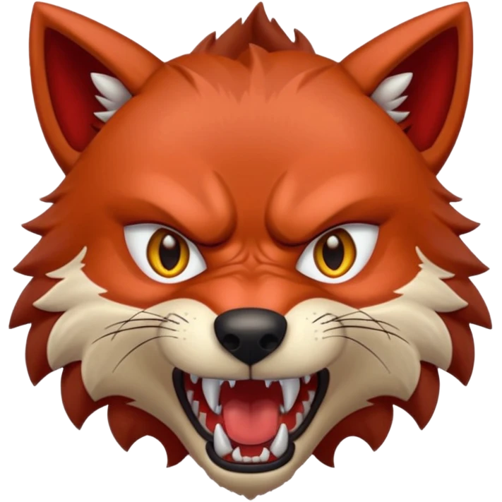 angry red wolf emoji