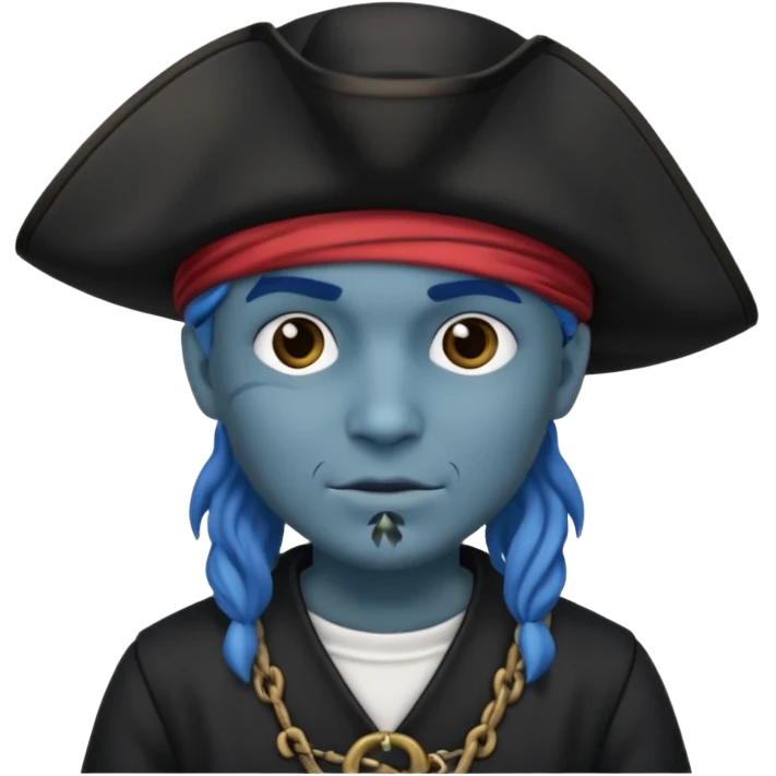 Un pirate uniquement bleu et noir emoji