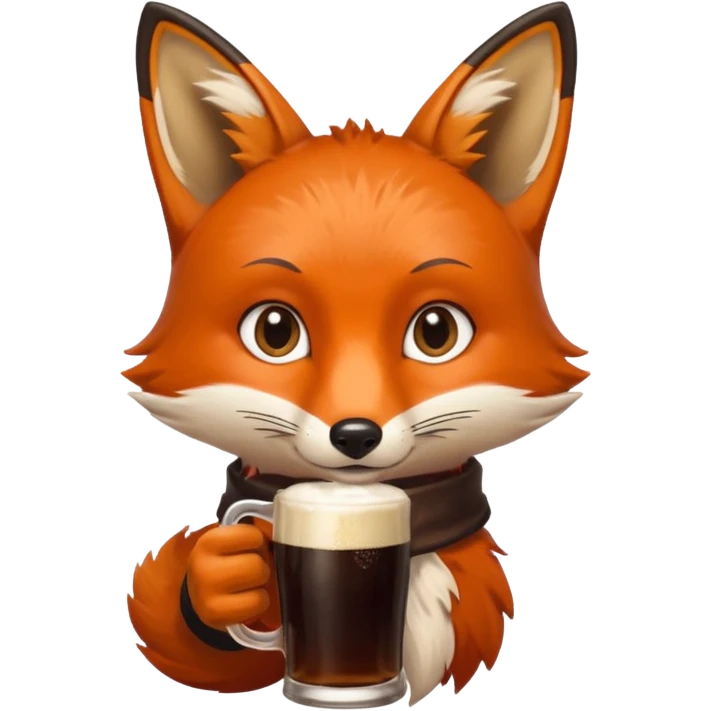 A fox drinking a Guinness  emoji