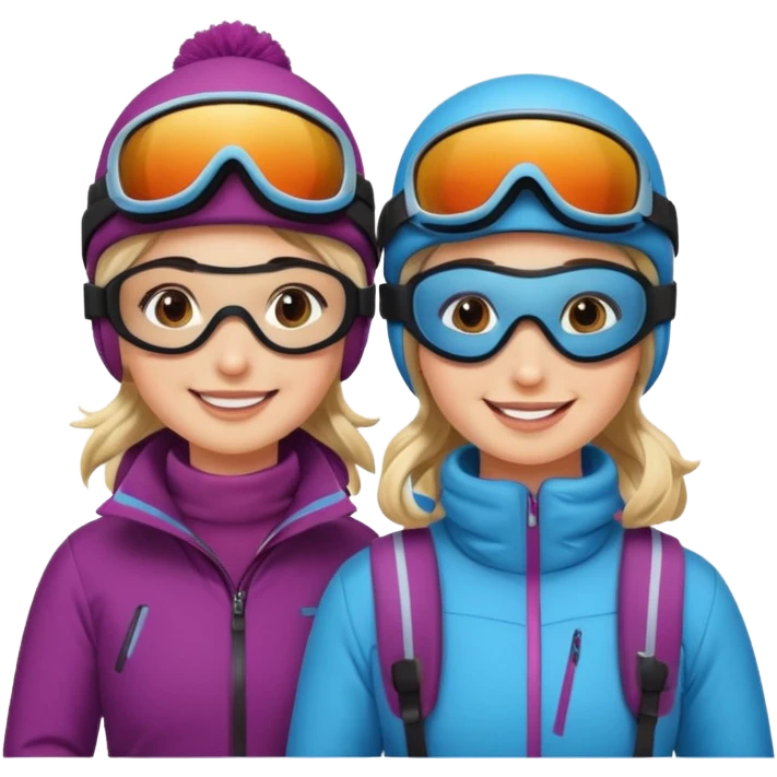 a recently marries couple skiing emoji