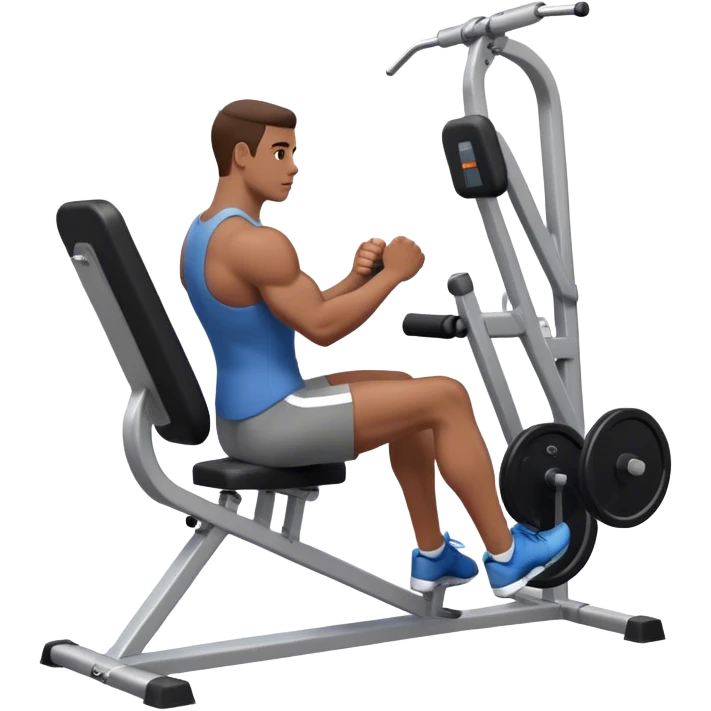 guy using seated leg-extension machine emoji