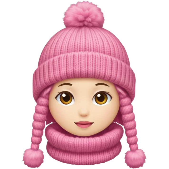 A pink winter hat emoji