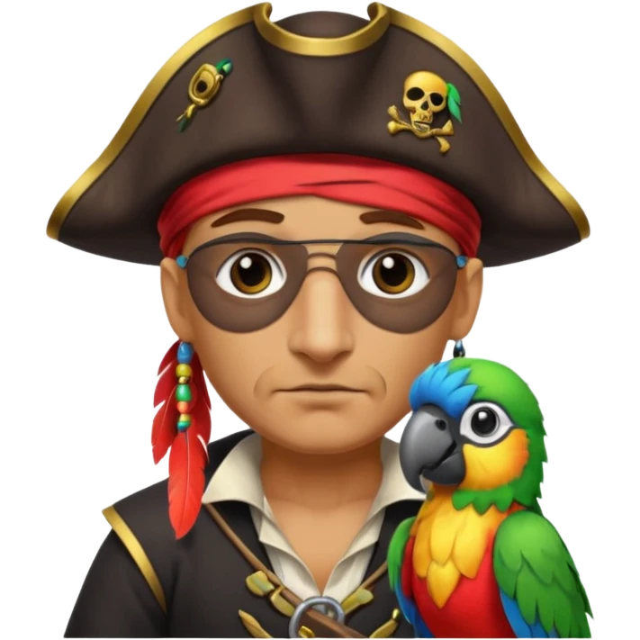 pirate and parrot emoji