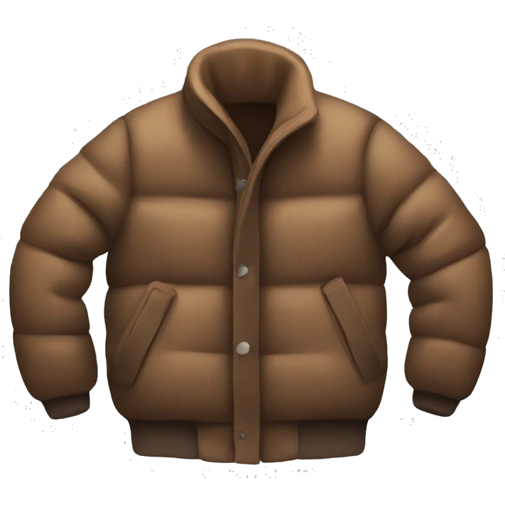 brown puffer jacket no person emoji