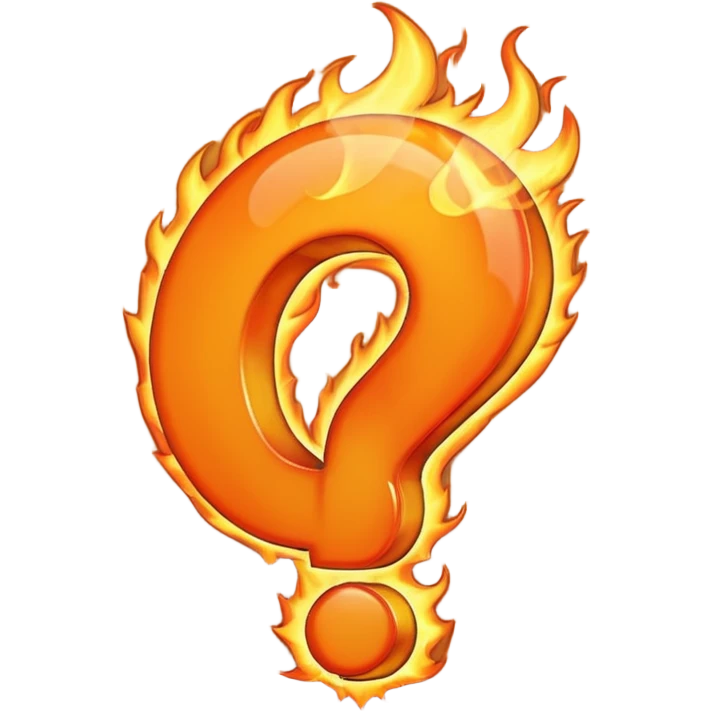 Burning question mark emoji