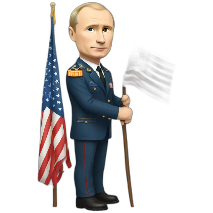 putin standing with american flag emoji