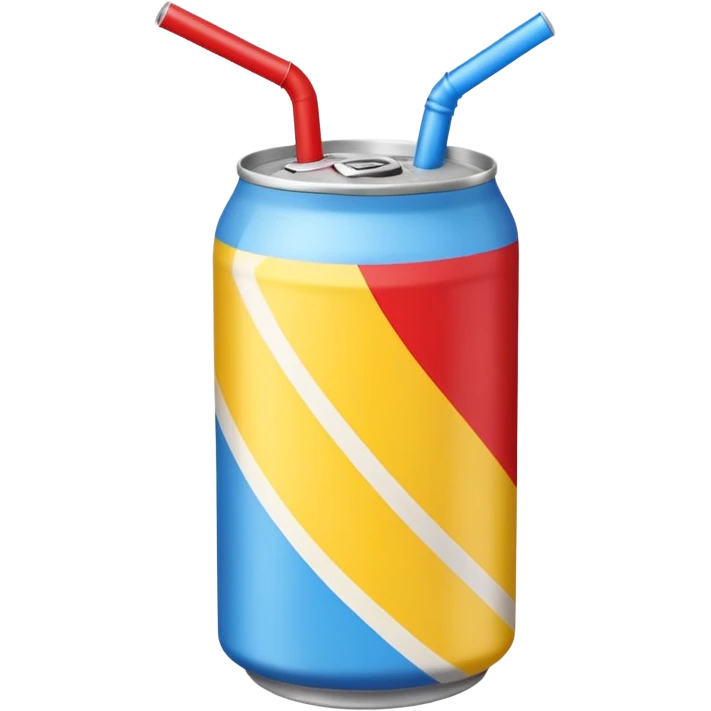 drink can blue red yellow Surfside one straw emoji