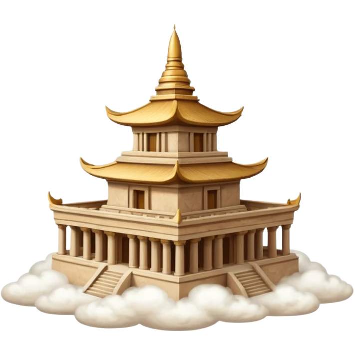 Beige temple on a cloud  emoji