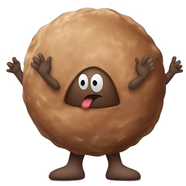 meatball with arms and legs no face emoji